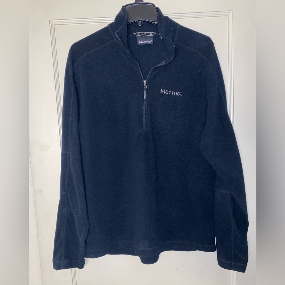 Marmot Men’s Black Polartec 1/2 Full Zip Fleece Jacket Size Medium Sweater